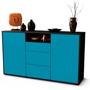 Sideboard Donnice, Türkis (136x79x35cm)