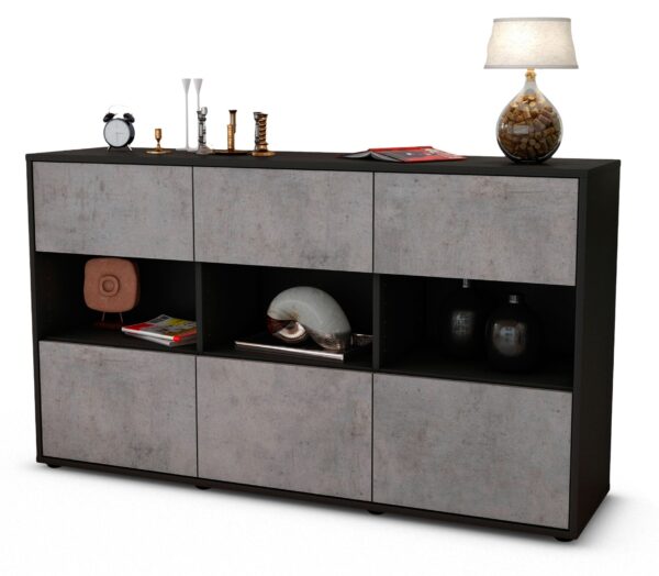 Sideboard Dorett, Beton (136x79x35cm)