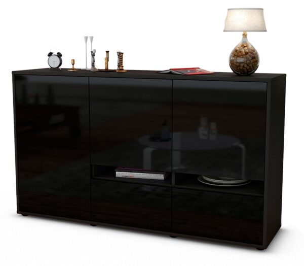 Sideboard Ebe, Schwarz (136x79x35cm)