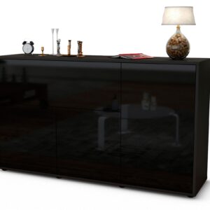 Sideboard Edera, Schwarz (136x79x35cm)