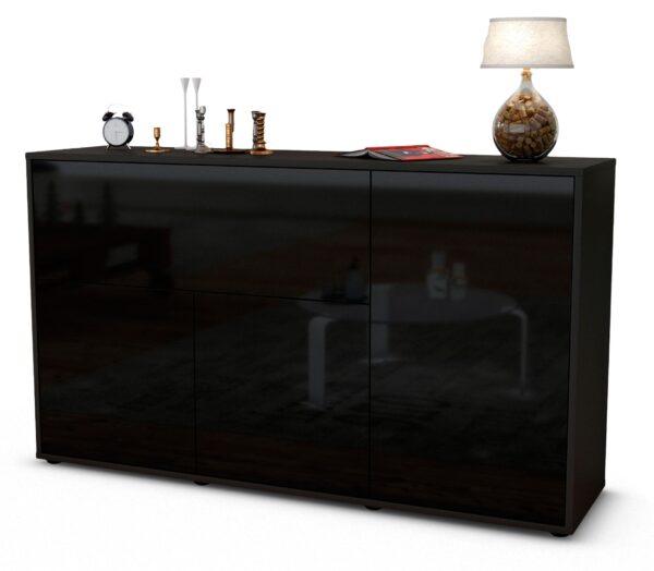 Sideboard Edera, Schwarz (136x79x35cm)