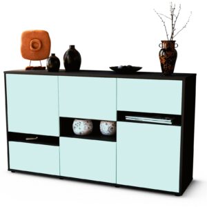 Sideboard Egizia | Korpus Anthrazit | Front in Mint | 136x79x35cm (BxHxT)