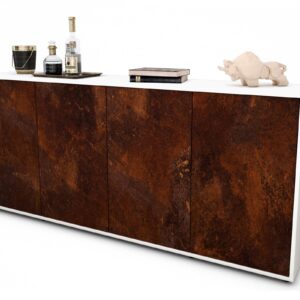 Sideboard Elana | Korpus Weiß | Front in Rost Optik | 180x79x35cm (BxHxT)