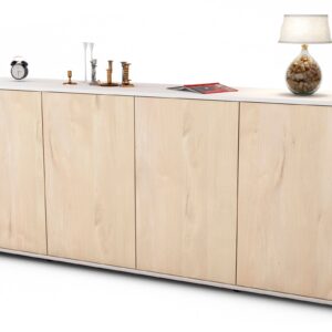 Sideboard Elana | Korpus Weiß | Front in Zeder Holz Optik | 180x79x35cm (BxHxT)