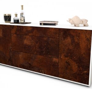 Sideboard Eleonora | Korpus Weiß | Front in Rost Optik | 180x79x35cm (BxHxT)