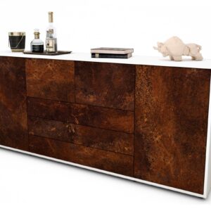 Sideboard Eliana | Korpus Weiß | Front in Rost Optik | 180x79x35cm (BxHxT)