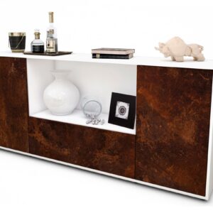 Sideboard Ella | Korpus Weiß | Front in Rost Optik | 180x79x35cm (BxHxT)