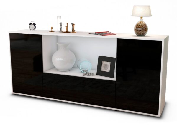 Sideboard Ella, Schwarz (180x79x35cm)