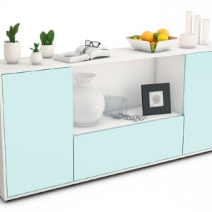 Sideboard Ella | Korpus Weiß | Front in Mint | 180x79x35cm (BxHxT)