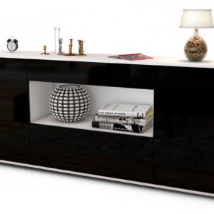 Sideboard Elodie, Schwarz (180x79x35cm)