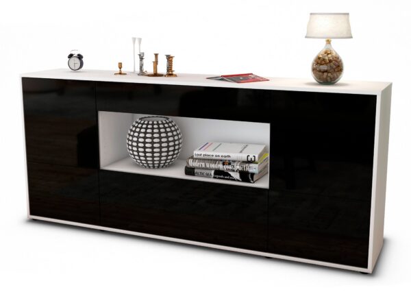 Sideboard Elodie, Schwarz (180x79x35cm)