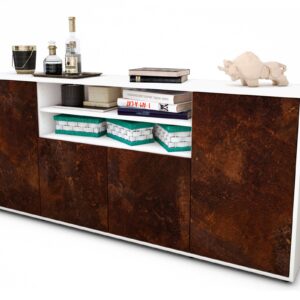Sideboard Elsita | Korpus Weiß | Front in Rost Optik | 180x79x35cm (BxHxT)