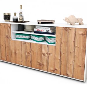 Sideboard Elsita | Korpus Weiß | Front in Pinie Holz Optik | 180x79x35cm (BxHxT)