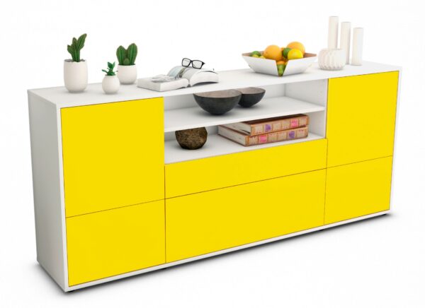 Sideboard Eluana, Gelb (180x79x35cm)