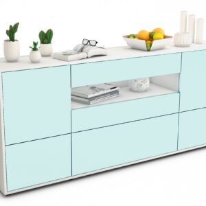 Sideboard Elvira | Korpus Weiß | Front in Mint | 180x79x35cm (BxHxT)