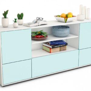 Sideboard Emanuela | Korpus Weiß | Front in Mint | 180x79x35cm (BxHxT)