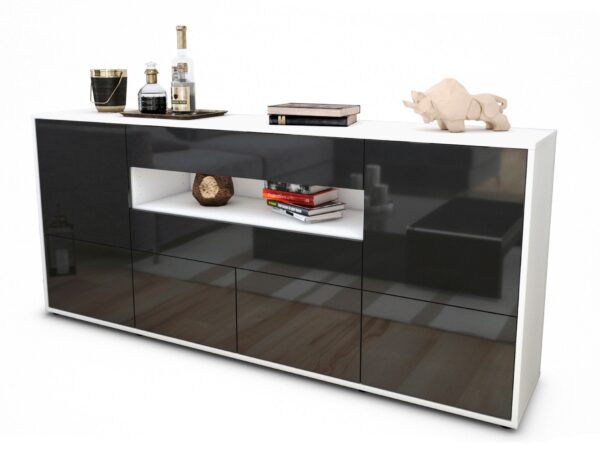 Sideboard Emely, Grau (180x79x35cm)