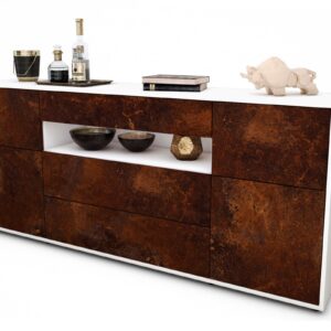 Sideboard Emma | Korpus Weiß | Front in Rost Optik | 180x79x35cm (BxHxT)
