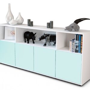 Sideboard Enrica | Korpus Weiß | Front in Mint | 180x79x35cm (BxHxT)