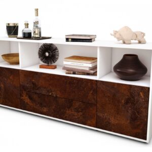 Sideboard Enza | Korpus Weiß | Front in Rost Optik | 180x79x35cm (BxHxT)