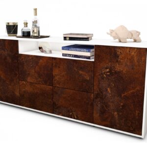 Sideboard Ephenia | Korpus Weiß | Front in Rost Optik | 180x79x35cm (BxHxT)