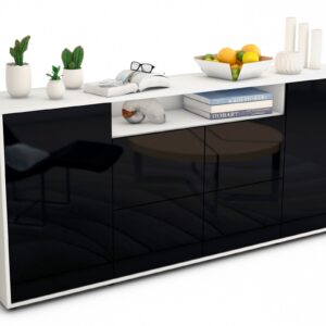 Sideboard Ephenia, Schwarz (180x79x35cm)