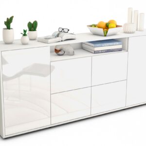 Sideboard Ephenia | Korpus Weiß | Front in Hochglanz Weiß | 180x79x35cm (BxHxT)
