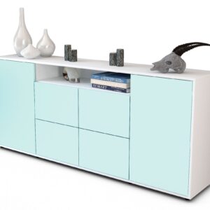 Sideboard Ephenia | Korpus Weiß | Front in Mint | 180x79x35cm (BxHxT)