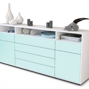 Sideboard Evelina | Korpus Weiß | Front in Mint | 180x79x35cm (BxHxT)