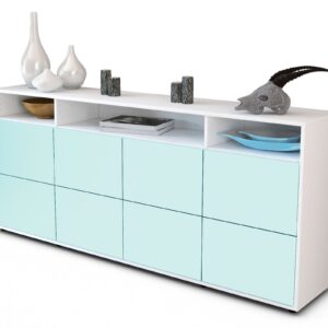 Sideboard Evita | Korpus Weiß | Front in Mint | 180x79x35cm (BxHxT)