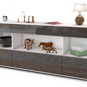 Sideboard Fabiana, Grau (180x79x35cm)