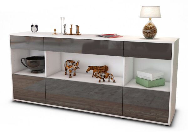 Sideboard Fabiana, Grau (180x79x35cm)