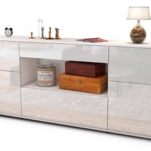 Sideboard Fabiola, Weiß (180x79x35cm)