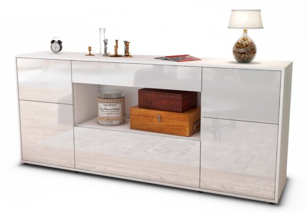Sideboard Fabiola, Weiß (180x79x35cm)