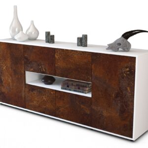 Sideboard Farina | Korpus Weiß | Front in Rost Optik | 180x79x35cm (BxHxT)