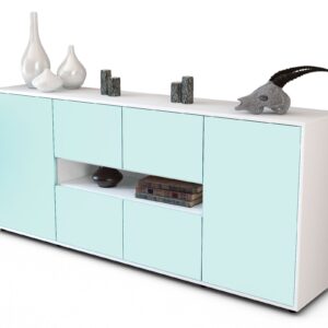 Sideboard Farina | Korpus Weiß | Front in Mint | 180x79x35cm (BxHxT)