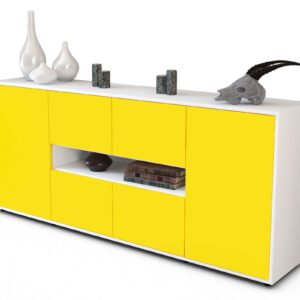 Sideboard Farina | Korpus Weiß | Front in Gelb | 180x79x35cm (BxHxT)