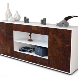 Sideboard Feli | Korpus Weiß | Front in Rost Optik | 180x79x35cm (BxHxT)
