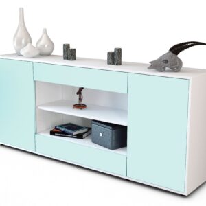 Sideboard Feli | Korpus Weiß | Front in Mint | 180x79x35cm (BxHxT)