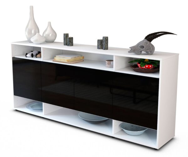 Sideboard Felia, Schwarz (180x79x35cm)