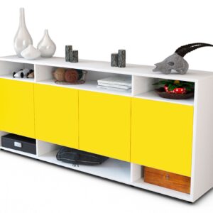 Sideboard Felia | Korpus Weiß | Front in Gelb | 180x79x35cm (BxHxT)