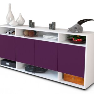 Sideboard Felia | Korpus Weiß | Front in Lila | 180x79x35cm (BxHxT)