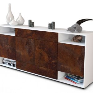 Sideboard Felicia | Korpus Weiß | Front in Rost Optik | 180x79x35cm (BxHxT)