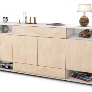 Sideboard Felicia | Korpus Weiß | Front in Zeder Holz Optik | 180x79x35cm (BxHxT)