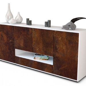 Sideboard Felicitas | Korpus Weiß | Front in Rost Optik | 180x79x35cm (BxHxT)
