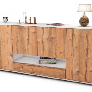 Sideboard Felicitas | Korpus Weiß | Front in Pinie Holz Optik | 180x79x35cm (BxHxT)