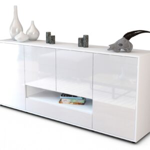 Sideboard Felicitas | Korpus Weiß | Front in Hochglanz Weiß | 180x79x35cm (BxHxT)