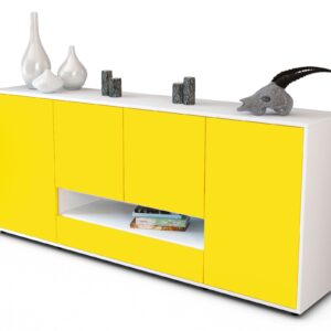 Sideboard Felicitas | Korpus Weiß | Front in Gelb | 180x79x35cm (BxHxT)