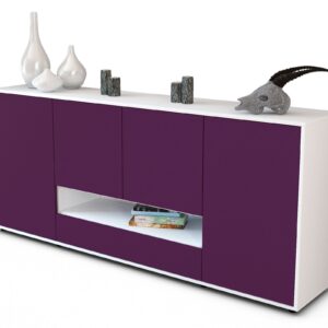 Sideboard Felicitas | Korpus Weiß | Front in Lila | 180x79x35cm (BxHxT)