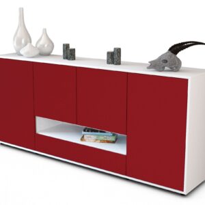 Sideboard Felicitas | Korpus Weiß | Front in Bordeaux | 180x79x35cm (BxHxT)